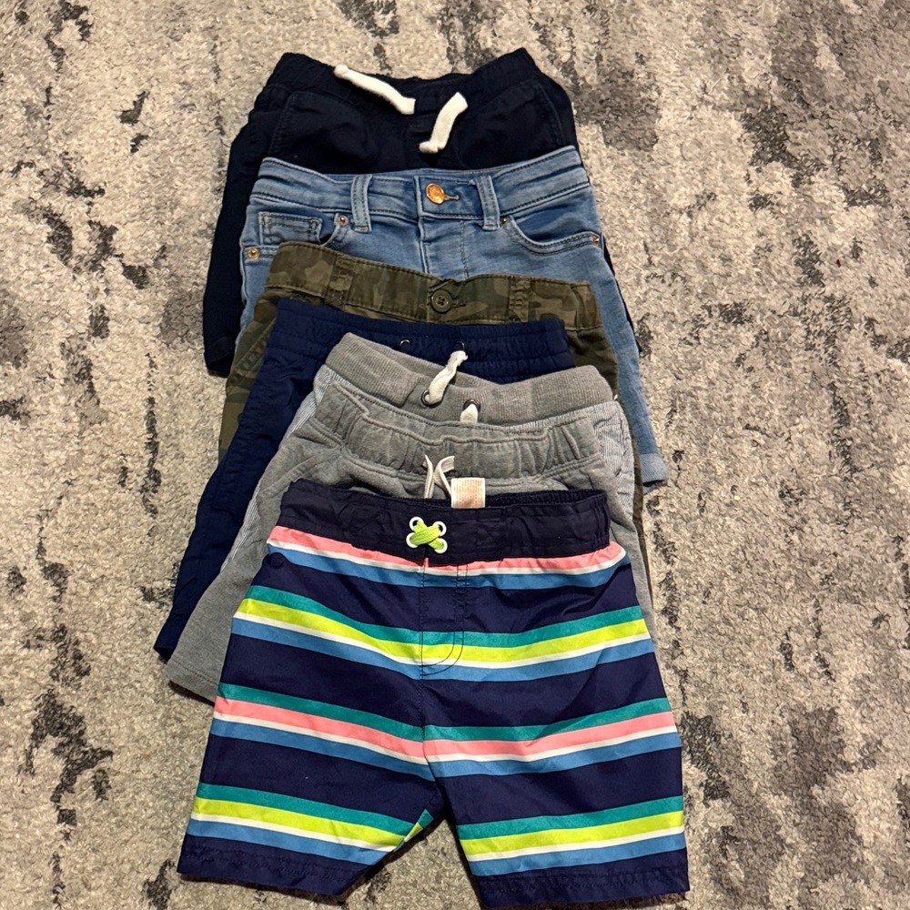 Bundle of boys Striped and Solid Shorts Set